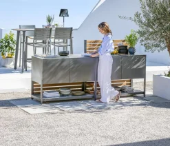 Dehner Outdoor-Küche Schrank Loop, ca. B110/H122/T60 cm Grau Outlet