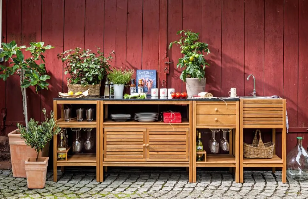 Dehner Gartenschränke & -Regale > Outdoor-Küche Schrank Southampton, ca. B100/H90/T50 cm