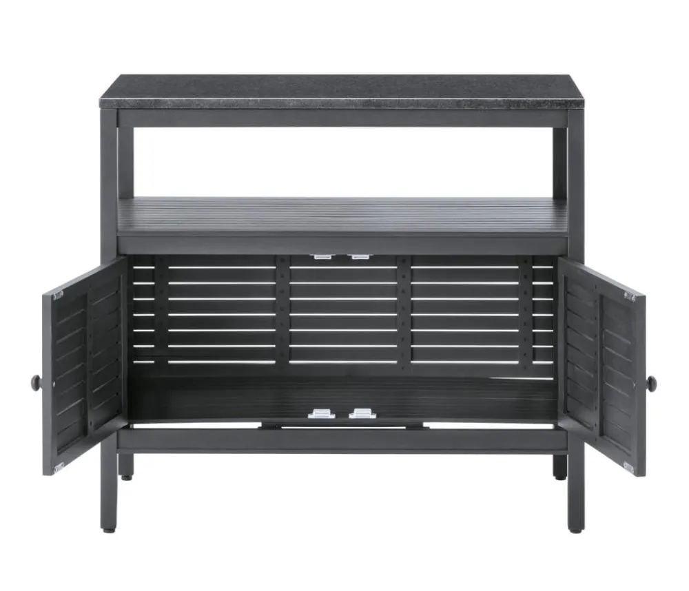 Dehner Gartenschränke & -Regale - Outdoor-Küche Schrank Southampton, ca. B100/H90/T50 cm Anthrazit