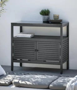 Dehner Gartenschränke & -Regale - Outdoor-Küche Schrank Southampton, ca. B100/H90/T50 cm Anthrazit