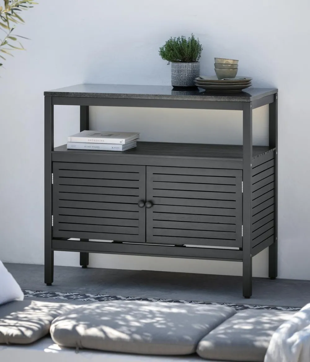 Dehner Gartenschränke & -Regale - Outdoor-Küche Schrank Southampton, ca. B100/H90/T50 cm Anthrazit