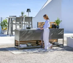 Dehner Outdoor-Küchen - Outdoor-Küche Spülschrank Loop, ca. B110/H91,5/T60 cm Grau