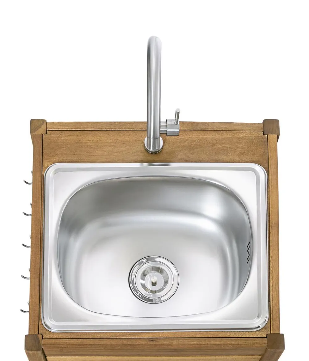 Dehner Gartenschränke & -Regale - Outdoor-Küche Spülschrank Southampton, ca. B52,5/H90/T50 cm Hellbraun