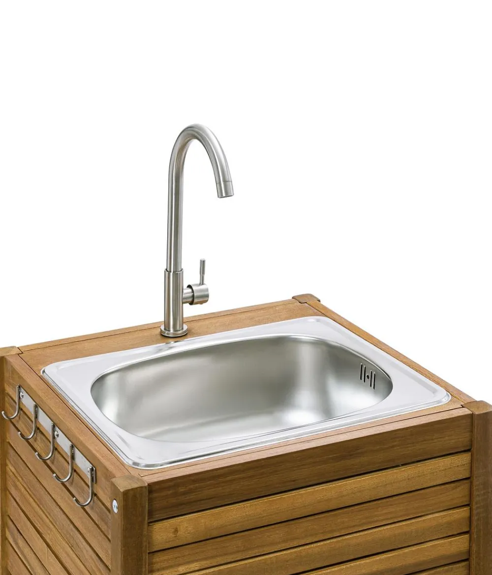 Dehner Gartenschränke & -Regale - Outdoor-Küche Spülschrank Southampton, ca. B52,5/H90/T50 cm Hellbraun