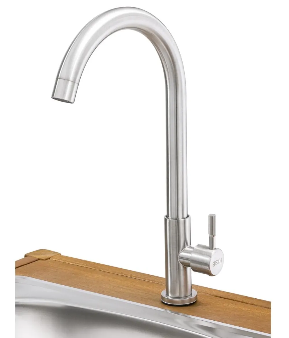 Dehner Gartenschränke & -Regale - Outdoor-Küche Spülschrank Southampton, ca. B52,5/H90/T50 cm Hellbraun