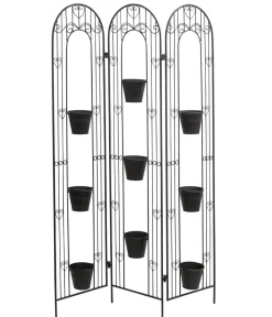 Dehner Blumentreppen > Paravent mit Pflanzgefäßen, ca. B110/H159/T13 cm