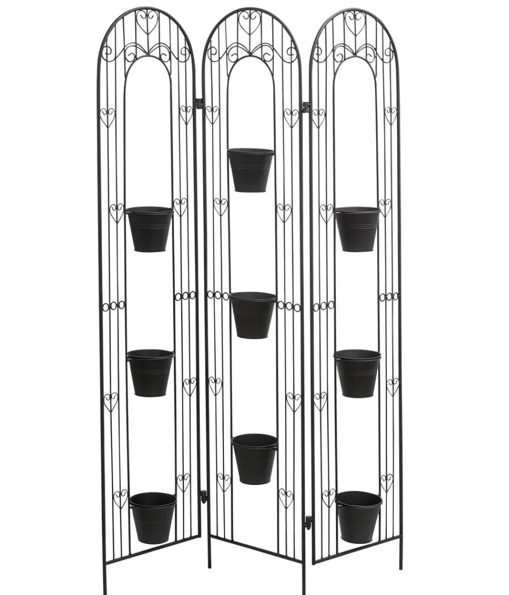 Dehner Blumentreppen > Paravent mit Pflanzgefäßen, ca. B110/H159/T13 cm