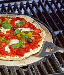 Dehner Grillrost & -Einsätze|Grillzubehör - Pizzastein, ca. Ø33 cm Silber