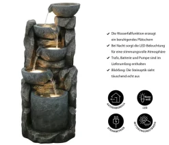 Dehner Gartenbrunnen > Polyethylen-Gartenbrunnen Gresta, solarfähig, ca. H97,5 cm