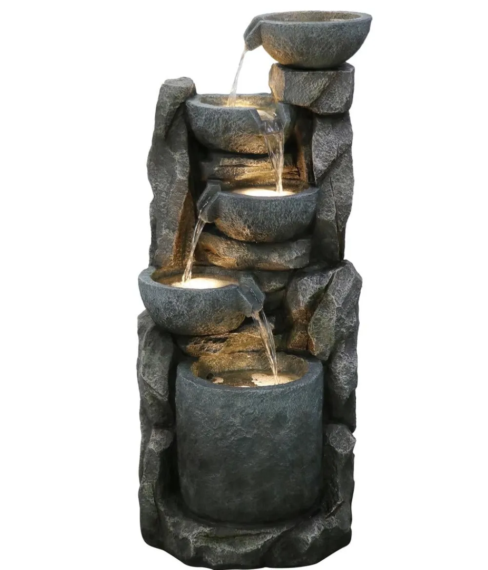 Dehner Gartenbrunnen > Polyethylen-Gartenbrunnen Gresta, solarfähig, ca. H97,5 cm