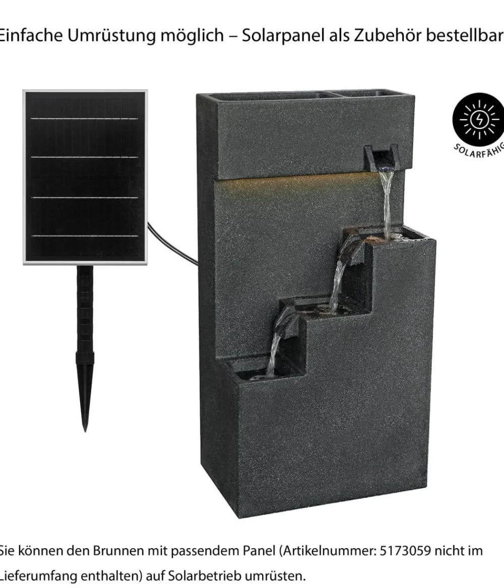 Dehner Gartenbrunnen > Polyethylen-Gartenbrunnen Gradino, solarfähig, ca. H80,5 cm