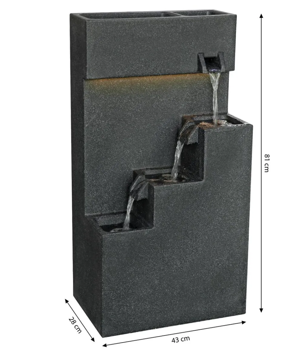 Dehner Gartenbrunnen > Polyethylen-Gartenbrunnen Gradino, solarfähig, ca. H80,5 cm