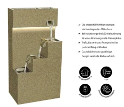 Dehner Polyethylen-Gartenbrunnen Gradino, solarfähig, ca. H80,5 cm Discount