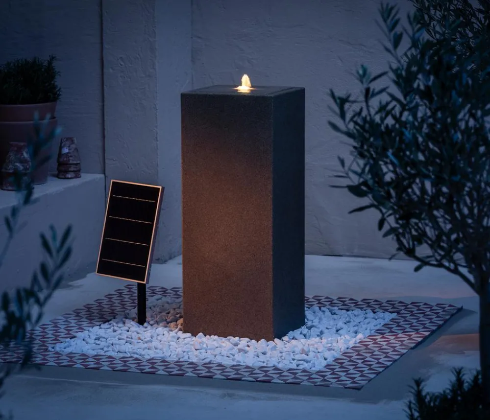 Dehner Gartenbrunnen > Polyethylen-Solarbrunnen Glonn, ca. H90 cm