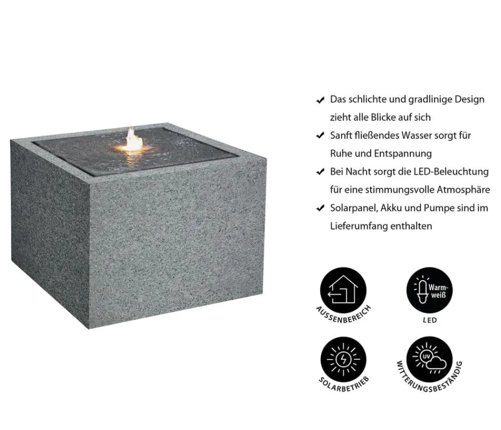 Dehner Gartenbrunnen - Polyethylen-Solarbrunnen Biala, ca. H32,5 cm
