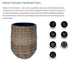 Dehner Blumentöpfe & Übertöpfe > Polyrattan-Flechttopf Tulum, rund