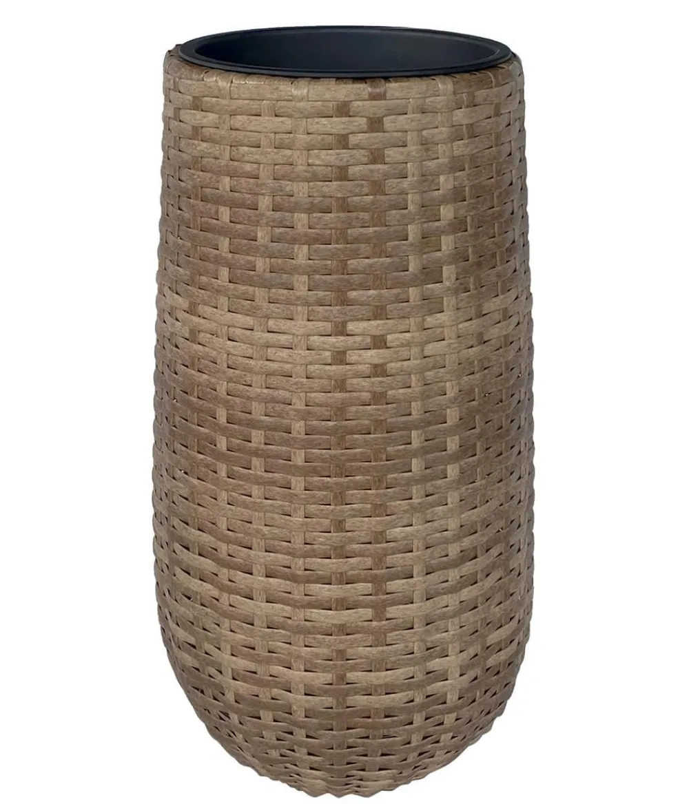 Dehner Polyrattan-Flechttopf Tulum, rund Braun Outlet
