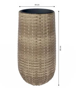 Dehner Polyrattan-Flechttopf Tulum, rund Braun Outlet