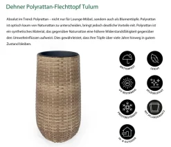Dehner Polyrattan-Flechttopf Tulum, rund Braun Outlet