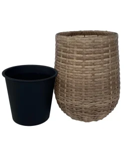 Dehner Blumentöpfe & Übertöpfe - Polyrattan-Flechttopf Tulum, rund Braun