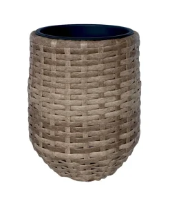 Dehner Blumentöpfe & Übertöpfe - Polyrattan-Flechttopf Tulum, rund Braun