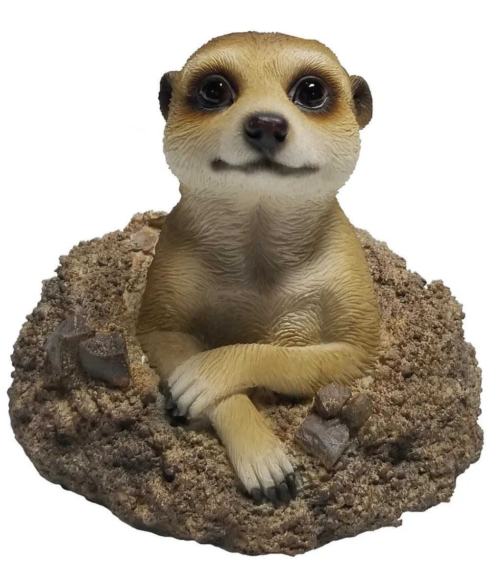 Dehner Gartenzwerge & Gartenfiguren > Polyresin-Erdmännchen Erde, ca. B15/H12,4/T14,5 cm