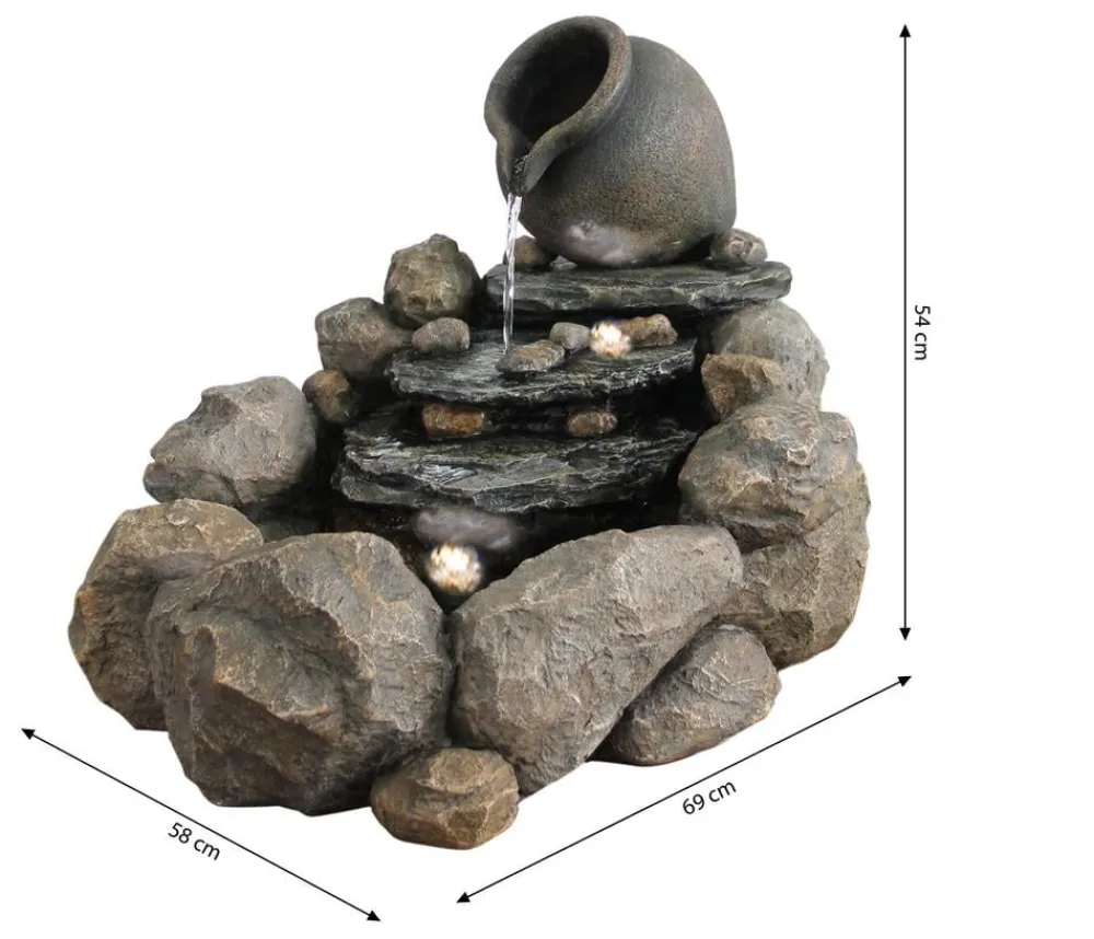 Dehner Gartenbrunnen > Polyresin-Gartenbrunnen Soltero, solarfähig, ca. H54,4 cm