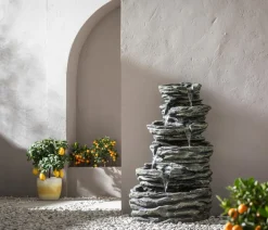 Dehner Polyresin-Gartenbrunnen Roccia, ca. H120 cm New