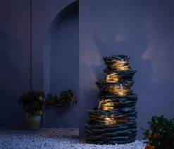 Dehner Polyresin-Gartenbrunnen Roccia, ca. H120 cm New