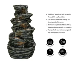 Dehner Polyresin-Gartenbrunnen Roccia, ca. H120 cm New