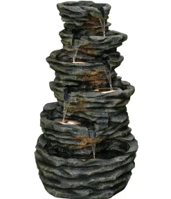 Dehner Polyresin-Gartenbrunnen Roccia, ca. H120 cm New