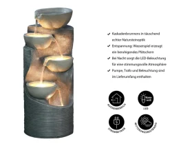 Dehner Gartenbrunnen > Polyresin-Gartenbrunnen Salo, solarfähig, ca. H81 cm