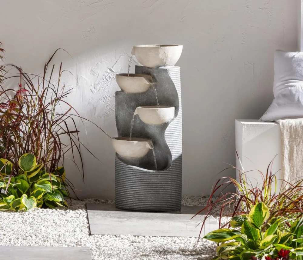 Dehner Gartenbrunnen > Polyresin-Gartenbrunnen Salo, solarfähig, ca. H81 cm