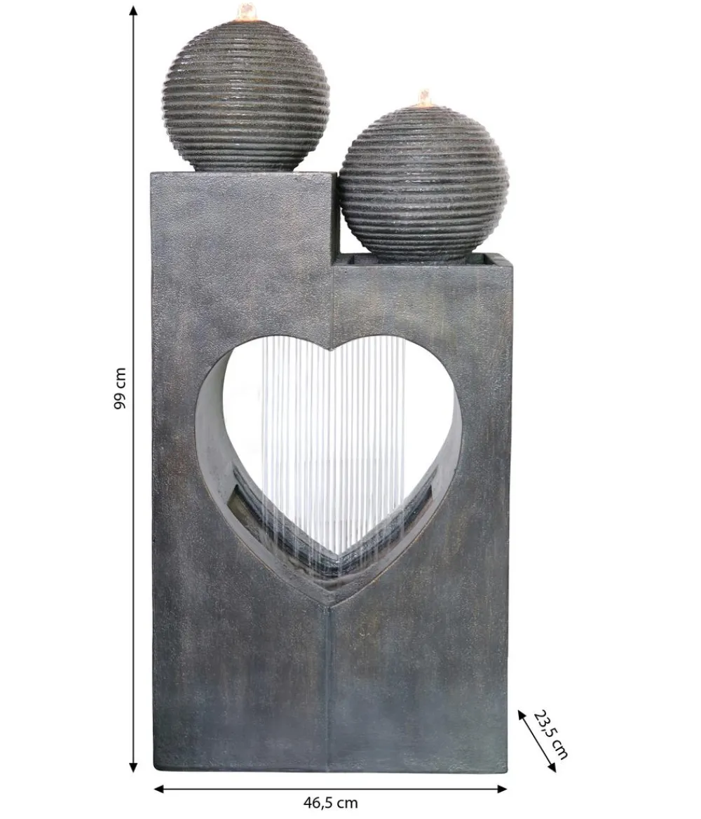 Dehner Polyresin-Gartenbrunnen Amor, solarfähig, ca. H99 cm New