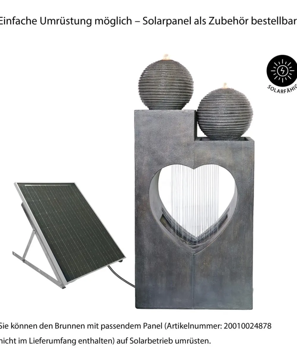 Dehner Polyresin-Gartenbrunnen Amor, solarfähig, ca. H99 cm New
