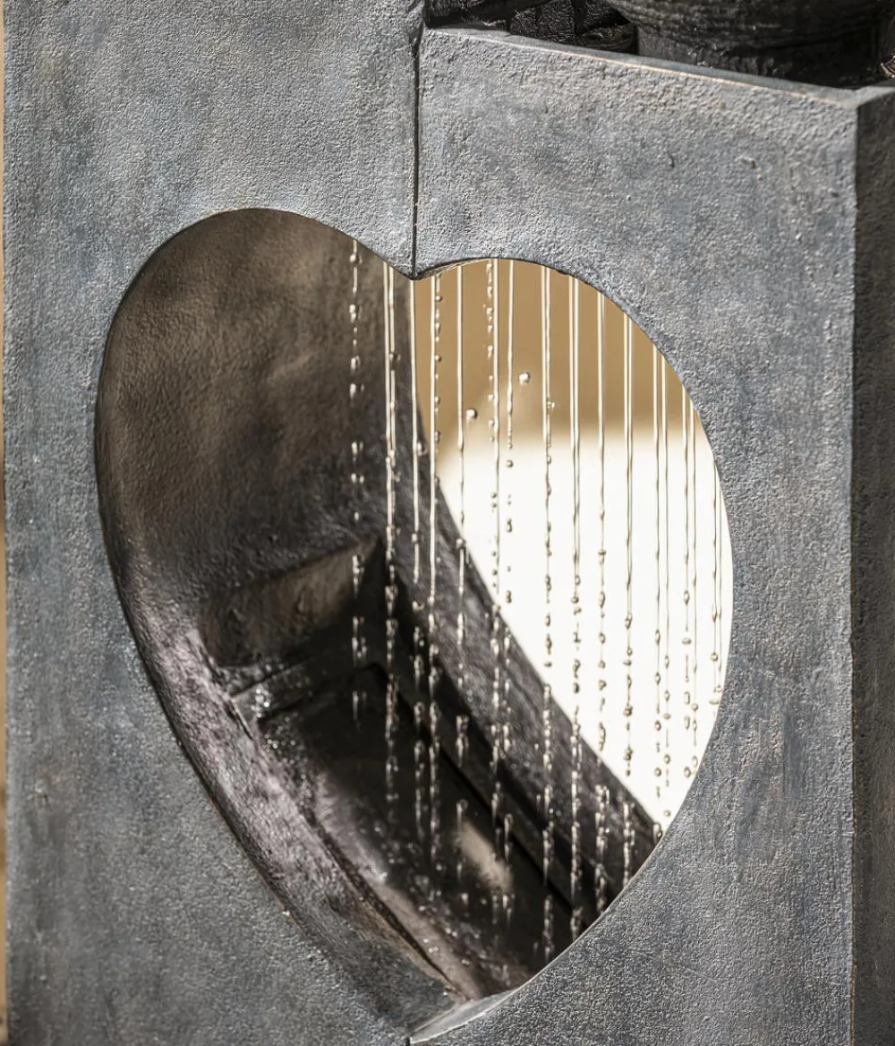 Dehner Polyresin-Gartenbrunnen Amor, solarfähig, ca. H99 cm New