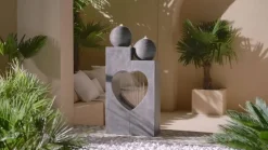 Dehner Polyresin-Gartenbrunnen Amor, solarfähig, ca. H99 cm New