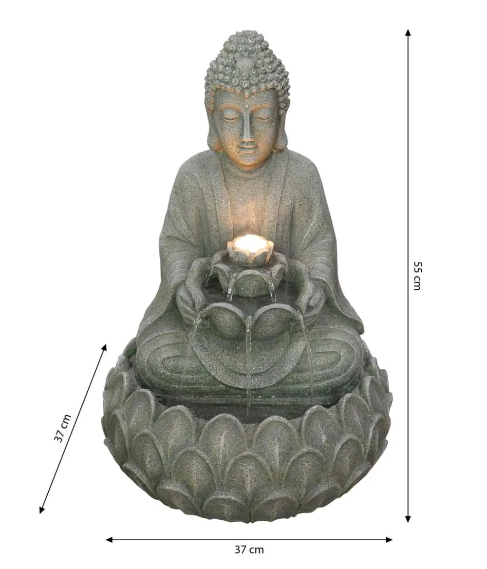 Dehner Polyresin-Gartenbrunnen Yoga, solarfähig, ca. H55 cm Outlet