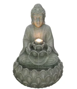 Dehner Polyresin-Gartenbrunnen Yoga, solarfähig, ca. H55 cm Outlet