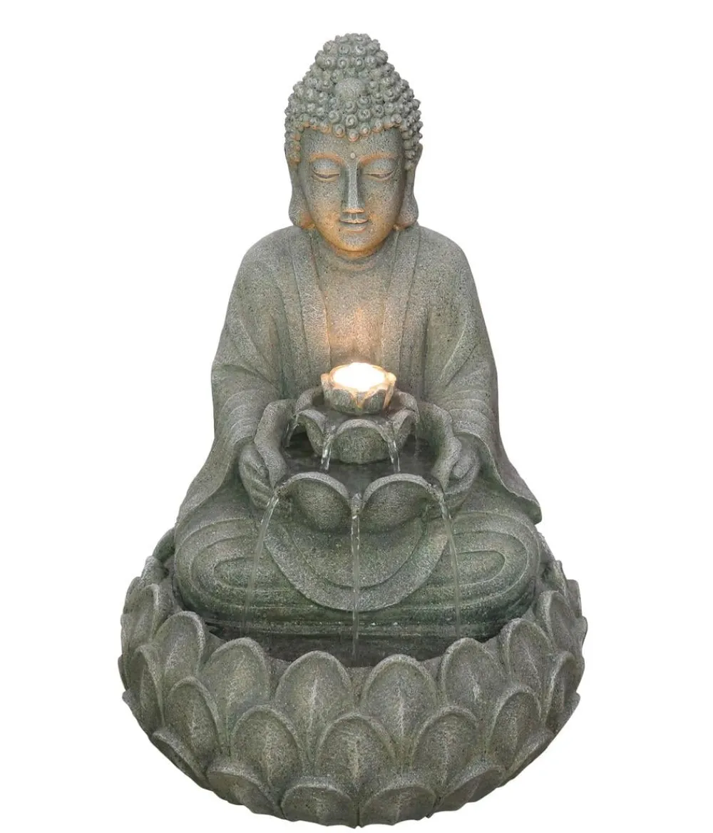 Dehner Polyresin-Gartenbrunnen Yoga, solarfähig, ca. H55 cm Outlet
