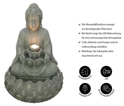 Dehner Polyresin-Gartenbrunnen Yoga, solarfähig, ca. H55 cm Outlet