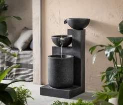 Dehner Gartenbrunnen - Polyresin-Gartenbrunnen Samson, solarfähig, ca. H100 cm