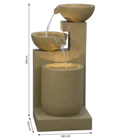 Dehner Gartenbrunnen - Polyresin-Gartenbrunnen Samson, solarfähig, ca. H100 cm