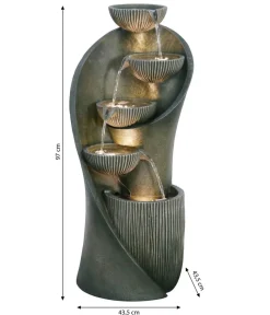 Dehner Gartenbrunnen - Polyresin-Gartenbrunnen Atlas, solarfähig, ca. H97 cm