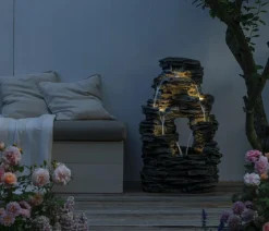 Dehner Gartenbrunnen - Polyresin-Gartenbrunnen Salto, solarfähig, ca. H99 cm