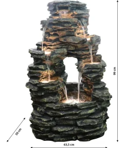 Dehner Gartenbrunnen - Polyresin-Gartenbrunnen Salto, solarfähig, ca. H99 cm