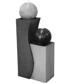 Dehner Gartenbrunnen - Polyresin-Gartenbrunnen Ying Yang, solarfähig, ca. H94 cm