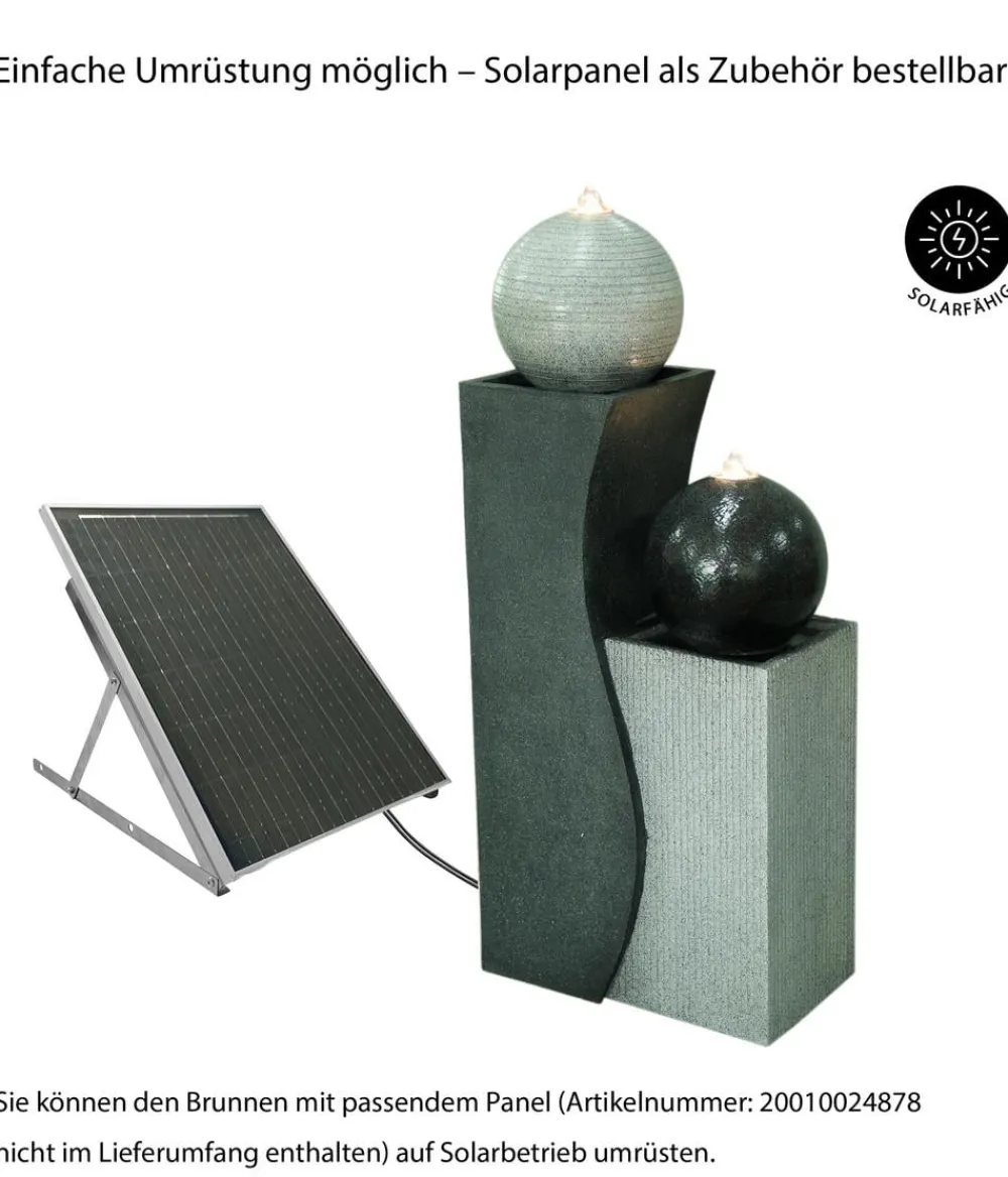 Dehner Gartenbrunnen - Polyresin-Gartenbrunnen Ying Yang, solarfähig, ca. H94 cm