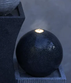 Dehner Gartenbrunnen - Polyresin-Gartenbrunnen Ying Yang, solarfähig, ca. H94 cm