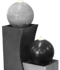 Dehner Gartenbrunnen - Polyresin-Gartenbrunnen Ying Yang, solarfähig, ca. H94 cm
